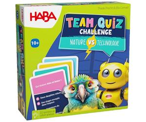 HABA Team Quiz Challenge Nature vs. Tecnologia - con 222 carte Quiz e tante domande - Gioco da asporto o regalo per i giocatori dai 10 anni in poi - 2010897002