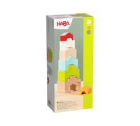 HABA Torre impilabile Casa su Casa - Pietre impilabili Colorate in Legno di faggio per impilamento Creativo - promuove capacità motorie e coordinazione - dai 18 Mesi - 2011045001