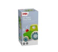 HABA Trattore da Esplorare - con Effetto squittio, Gancio Rimovibile, promuove Le capacità motorie e la coordinazione Occhio-Mano, dai 12 Mesi, Giocattolo in Legno - 2013391001