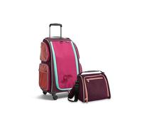 HABA Trolley per bambini con ruote a 360° e borsa per trolley, super maneggevole e silenziosa, con funzione armadio per bambini, perfettamente organizzato in viaggio!, Frutti di bosco e melanzana