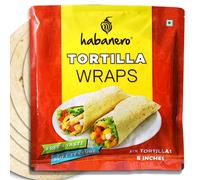 Habanero Tortilla Wraps 20,3 cm O | Gusto fresco e consistenza morbida l Ideale per burrito, impacchi, tacos, samosa, shawarmas e rotoli l Pronto da mangiare cibo sano in 60 secondi l On the Go l
