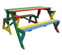 HABAU 687 - Panchina da Picnic per Bambini, 2 in 1, Multicolore