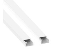 Habengut | Canalina per cavi 22 x 12 mm - Bianco, piatto e resistente ai raggi UV - 2 x 1 m - Copertura per cavi in PVC per TV, pareti, scrivania ed esterni - autoadesivo e nascondere il cavo