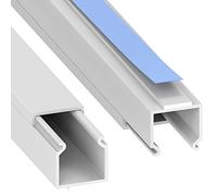 Habengut | Mini canalina per cavi 15 x 15 mm - Canalina piatta autoadesiva per TV e parete, senza foratura, 2 x 1 m, colore bianco, ideale per nascondere i cavi