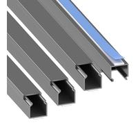 Habengut | Mini canalina per cavi in titanio, 15 x 15 mm, piatta, autoadesiva, per TV senza foratura, 4 x 1 m, nascondere i cavi, in PVC verniciabile