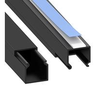 Habengut | Mini canalina per cavi TV nera 15 x 15 mm - Canalina piatta autoadesiva per TV da parete e set di gioco, senza foratura, 2 x 1 m - Nascondi i cavi, PVC verniciabile