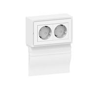 Habengut - Presa a 2 prese per battiscopa "Berliner Profil" in PVC, colore: Bianco