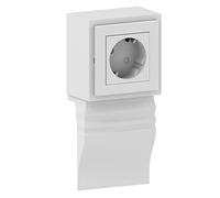 Habengut - Presa multipla per battiscopa "Berliner Profil" in PVC, colore: Bianco