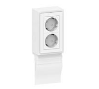 Habengut - Presa verticale a 2 prese per battiscopa "Berliner Profil" in PVC, colore: Bianco