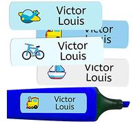 Haberdashery Online - 50 Etichette Adesive Personalizzate, Resistenti al Microonde e Lavastoviglie, Ideali per Contrassegnare Libri e Portapranzo, Veicolo, 6 x 2 cm, Vinile