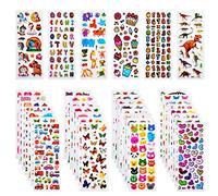 Habett Adesivi per Bambini, 920+ Adesivi 3D Stickers per Puffy Adesivi per Regali Gratificanti Scrapbooking Inclusi Camion, Unicorno, Animali, Pesci, Dinosauri, Numeri, Frutta e Altro (36 Fogli)