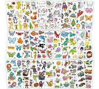 Habett Tatuaggi per Bambini 300+ Adesivi Tatuaggi Set Temporanei de Unicorno Dinosauro Spazio Pirata Animali per Regali Gratificanti Tatuaggi per Ragazze Ragazzi Tatuaggio Feste di Compleanno
