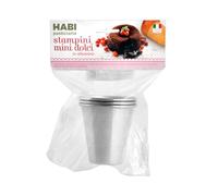 Habi Art173 Confezione 3 Formine Alluminio Babà, 7x8 cm, Argento, 3 unità