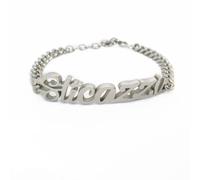 Habibi Jewels Bracciale da Donna in Acciaio maglia larga con scritta Sticazzi braccialetto bracelet for woman