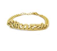 Habibi Jewels Bracciale in Acciaio Inox a maglia larga da Donna con scritta Sticazzi color Oro giallo Gold braccialetto Idea Regalo Compleanno Amicizia