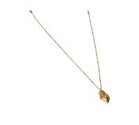 Habibi Jewels Collana Sacro Cuore da Donna in Acciaio Color Oro Giallo Gold Dorata con Ciondolo Ex Voto Catenina Pallinata Compleanno Festa della Mamma Natale