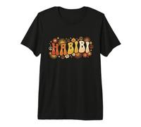 Habibi Retro 70s Typography Vintage Flower Hippie Arabic Maglietta Premium