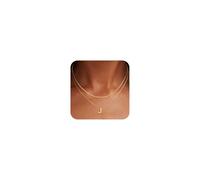 HABIKIP Collane a strati con iniziali da donna, con lettera a bolla placcata in oro 14 carati, con ciondolo dalla A alla Z, set di collane girocollo da donna con monogramma delicato e minuscolo