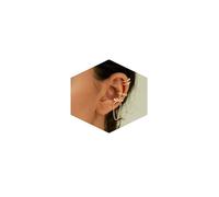 HABIKIP Orecchini a polsino placcati in oro 14 K da donna, delicati orecchini a clip non piercing alla moda non forati con zirconia cubica finti set di gioielli da donna, Medio, Metallo, Non pietra