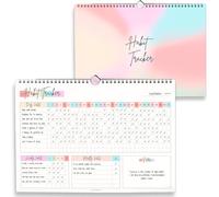 Habit Tracker Calendario - Calendario giornaliero, settimanale e mensile per abitudini e obiettivi, planner rilegato a filo con design colorato, carta premium da 250 g/m² | A5 arcobaleno
