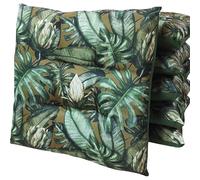 HABITA 33 HOME Cuscini Sedie Cucina Set da 6 (40x40x5cm) Cuscini, Coprisedia Cucina, Cuscini per Sedie Quadrati, Cuscino Sedia con Laccetti Decori Assortiti Trapuntati al Centro (Forest)