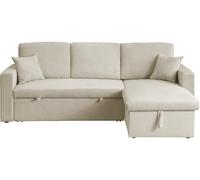 Habitat et Jardin Divano letto angolare in velluto a coste Alain - 3 posti - Beige