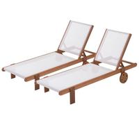 Habitat et Jardin Set di 2 lettini in legno esotico SAIGON - Maple - Acero
