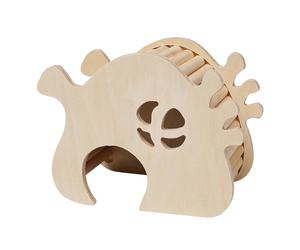 Habitat in legno per criceti con scaletta, dalla forma graziosa, ideale per mini gerbilli e scoiattoli.