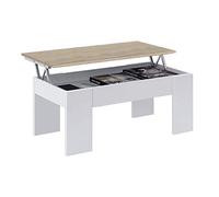 KIT TAVOLO CAFFE ELEV. 50X100X45/56H ROVERE/BIANCO