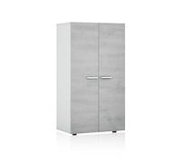 FORES HABITAT Scarpiera 2 Ante 55x36x104h cm colore Bianco / Cemento - 0L7816O