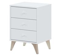 Habitdesign Comodino, libro da ufficio, modello low cost, finitura bianca opaca, misure: 38 cm (larghezza) x 45 cm (altezza) x 34 cm (profondità)
