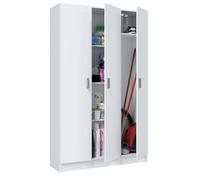 Armadio Multiuso A 3 Ante Con Vano Portascope 108x37x180 Mobile In Kit Bianco