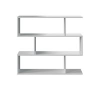 Habitdesign Libreria bassa, modello Athena, finitura bianca lucida, dimensioni: 97 cm (altezza) x 110 cm (larghezza) x 24 cm (profondità)