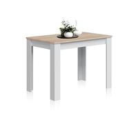 Habitdesign Cloe Tavolo da Pranzo, Melamina, Bianco/Rovere, L108,5 x H78 x P67cm
