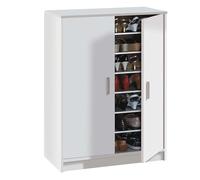 Habitdesign Scarpiera Due Porte, Mobili Ausiliari, Modello Basic Wide, Finito in Bianco, Misure: 75 cm (Larghezza) x 101 cm (Altezza) x 36 cm (Profondità)