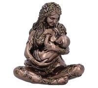 HABITZ Statua della Dea Madre Terra Che Tiene in Braccio Il Bambino Allatta Il Suo Bambino Statuette Decorative Arte Astratta in Resina Decorazione Artigianale retrò for Ufficio Casa E Giardino