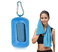 HABNI 1 Pezzo Asciugamano Raffreddamento, Istantaneo Freddo Ghiaccio Asciugamano in Microfibra per Golf Corsa Yoga Viaggi e Altro, con Custodia in Silicone-Blu