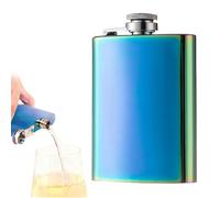 HABNI 1 Pezzo Fiaschetta Tascabile 4oz/100 ML Fiaschetta Whisky Con Imbuto, Acciaio Inox 304, In Pelle Nera è Piccola ed Elegante Per le Fiaschette da Trekking(Colore)