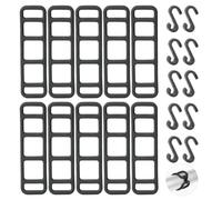 HABNI 10Pz Banda Da Bicicletta In Gomma, Cinque Buchi Cinturino Elastico In Silicone Per Bici Supporto Per Torcia Elettrica, Accessori Per Bici (Nero)