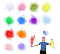 HABNI 12 Panni Da Giocoliere In Chiffon Per Danza Panni Colorati In Seta Per L'Asilo E Lo Spettacolo Dei Bambini Sensoriali Giocoleria Danza 60X60Cm/45×45Cm