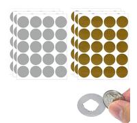 HABNI 120 Pezzi 25mm Gratta e Vinci Adesivo Rotondo, Gratta e Vinci Autoadesivo Adesivi Etichette Scratch Off Scrapbooking Cartoline Biglietti D'auguri Matrimoni, Oro e Argento