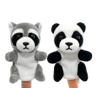 HABNI 2 Pcs Marionette Da Mano Panda E Procione Burattini Da Dito Burattino A Mano In Peluche Burattini A Dito Set Giocattoli Animali Per Baby Bambini