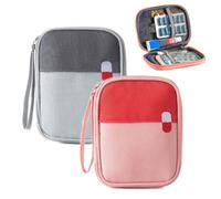 HABNI 2 Pezzi Pronto Soccorso Portatile, Mini Borsa Porta Medicine da Viaggio, per Situazioni di Emergenza a Casa, Ufficio, Viaggio