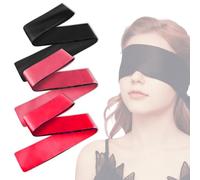HABNI 3 Pcs Maschera Per Occhi In Raso Fasce Per Occhi In Raso Morbide Maschere Per Dormire Copertura Per Gli Occhi Da Viaggio In Raso Per Donne Uomini Adulti Coppie 130X5Cm Nero Rosso