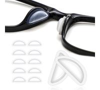 HABNI 3Mm Ferma Occhiali In Silicone,Forma Di D Naselli Autoadesivi Antiscivolo,Per Occhiali A Pieno Occhiali Da Sole(Bianco,5 Paia)