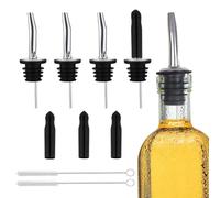HABNI 4 Pcs Metal Pour Barman Metal Pour Versatori Cocktail Dosatori Per Cocktail Versatori In Acciaio Inox Versatore Tappo Salvagoccia Conico Liquore Beccuccio Bottiglia Per Vino Succo Con Spazzole