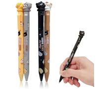 HABNI 4 Pezzi Kawaii Cartoon Cat Gel Pen, Penna dell'Amicizia, Penna di Coppia, Regalo di Cancelleria Penne Carine con Impugnature Scrittura Simpatiche Forniture Scolastiche per l'Ufficio