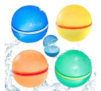 HABNI 4 Pezzi Palloncini Da Acqua Riutilizzabili Bombe D'Acqua Chiusura Automatica Ricarica Rapida In Un Secondo Adatti Per Bambini Adulti Combattimenti In Acqua Spiaggia Feste In Piscina All'Aperto
