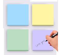 HABNI 400 Note adesive, Note quadrate autoadesive per Prendere Appunti, Liste di Cose da Fare, 4 Libri 76x76mm (4 Colori)