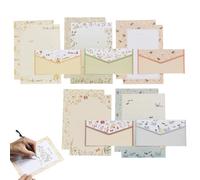 HABNI 5 Set Cancelleria con Set di Buste, 30 Articoli di Cancelleria A5 con 15 Buste, 5 Stili Floreali Nessuna Perdita di Inchiostro Cancelleria e Buste Per Biglietti D'invito Biglietto D'auguri